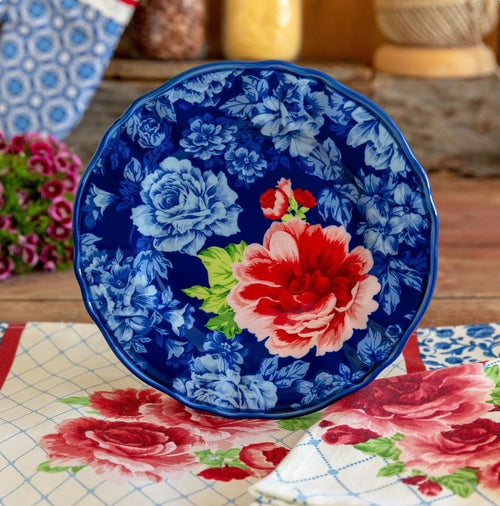 12-Piece Heritage Floral Dinnerware Set, Blue D12632