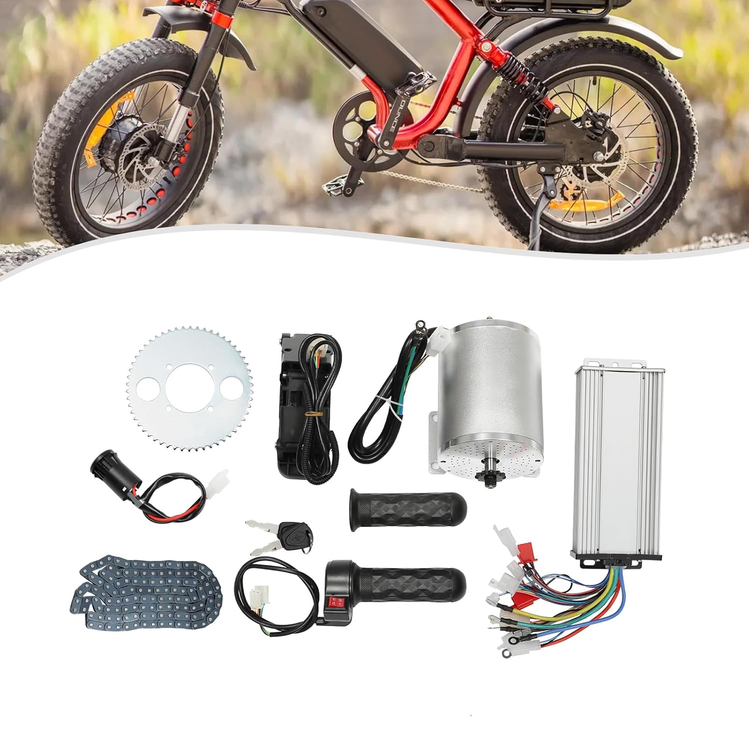 48-72V 3000W Brushless Motor Kit with Controller and Throttle for Electric Bike Conversion H671823