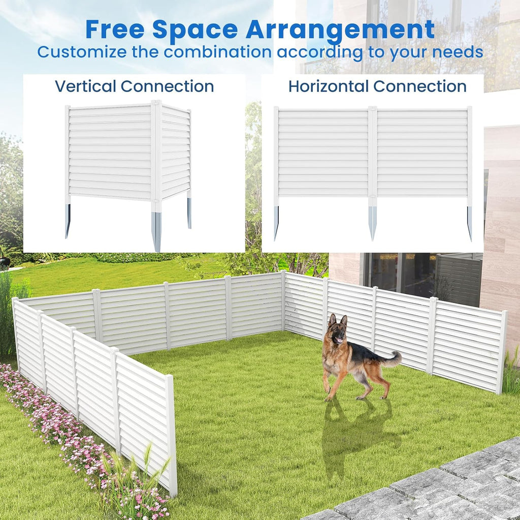 Air Conditioner Fence 2 Panels - 44"W x 45"H Outdoor Privacy Screen with Metal Stakes R881