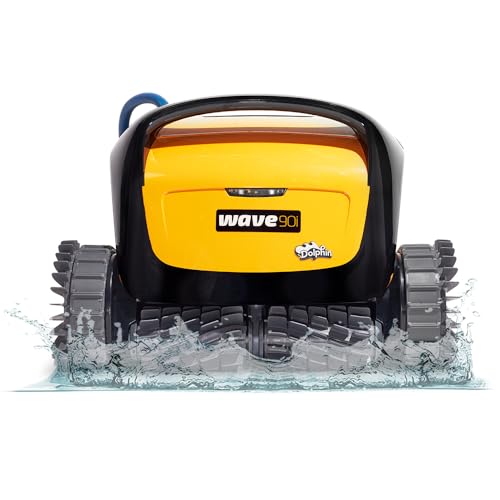 Dolphin W20 Automatic Robotic Pool Vacuum Cleaner Includes Remote Control and Caddy, Floor Cleaning Only, Ideal for Commercial Shallow Depth Pools up to 78 FT in Length
