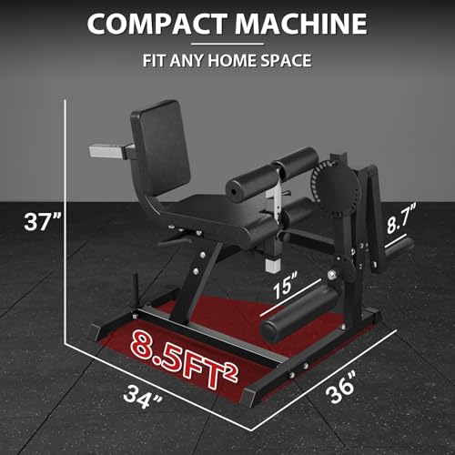 Leg Extension and Curl Machine, Adjustable Leg Exercise Bench for Home Gym N782