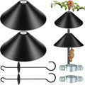 2 Pcs Metal Squirrel Baffle for Bird Feeder Pole 12 Inch Squirrel Hanging Mount Guard Stopper Outside Hanging Mount Bird House Guard for Bird Feeder Pole Outside Shepherd Hooks (Metal Mounted)