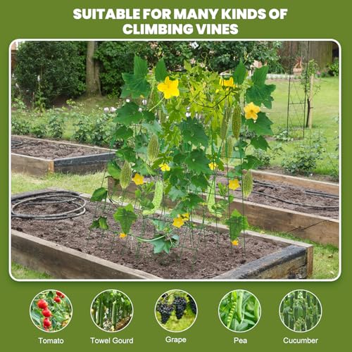 Cucumber Trellis A-Frame for Climbing Plants and Flowers D898369