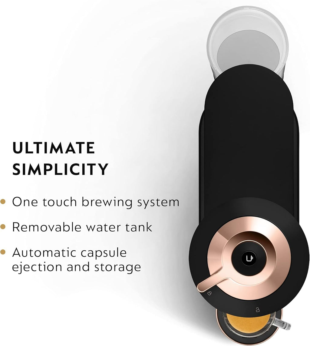 Coffee and Espresso Maker, Black Matte Rose Gold Y61315