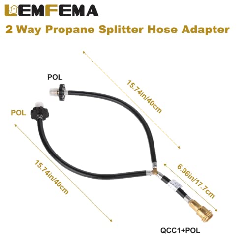 Dual Propane Tank Converter Hose Adapter, Two Way POL Inlet and Regulator Exit X546949