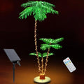 Lighted Palm Trees for Outside Patio,6Ft 2 Trunks Fake Palm Tree with 8 Mode for Tiki Bar Christmas Decor,Artificial Palm Trees for Outdoors Pool Christmas Tree Outdoor Patio Decor Helloween