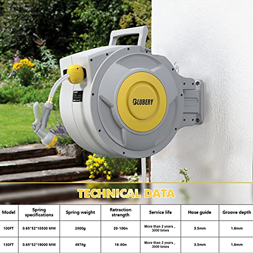 Retractable Garden Hose Reel, Heavy Duty, Wall Mounted H9826