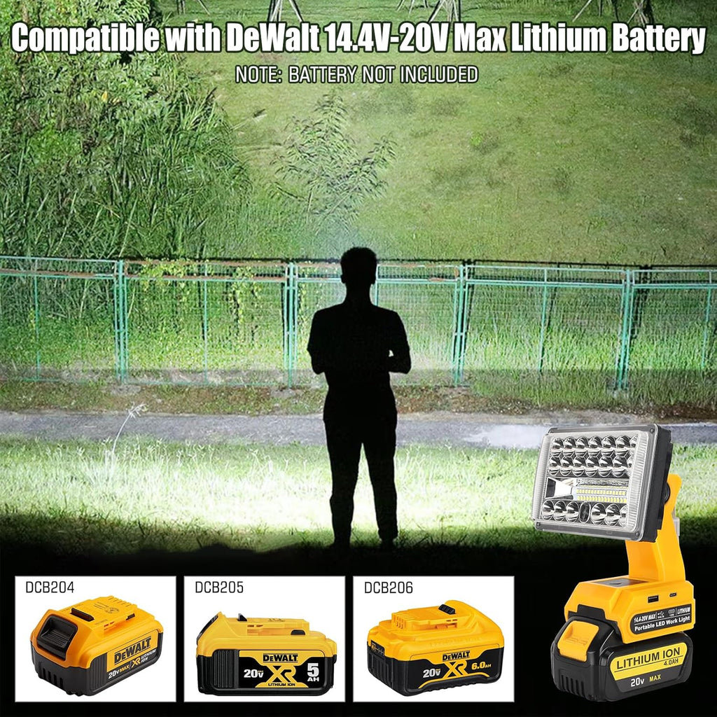 20V LED Work Light with Dual USB Port and Pivoting Head C444039