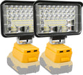 [2 Packs] Cordless 20V Max LED Work Light for Dewalt 20v Battery, LED Flood Light, Battery Light with Dual Charging Port LED Light for Outdoors and Job Site Lighting
