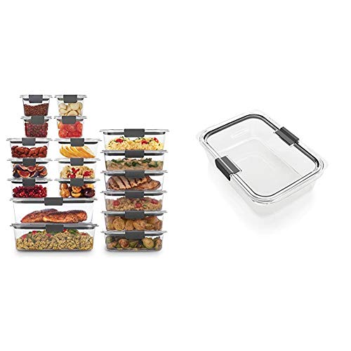 Rubbermaid Brilliance Food Storage Containers with Lids, Set of 22 | Large 9.6 Cup Container