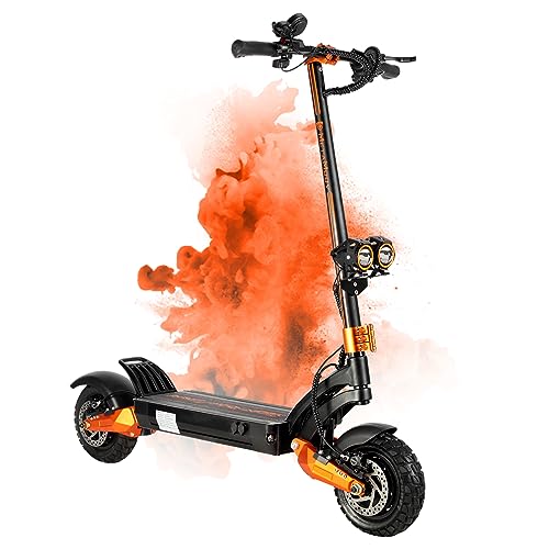 ZO08 Electric Scooter, 3000W Dual Motors Scooter for Adults Up to 45 MPH Fast Speed, 52 Miles Long Range, Dual Disk Brake Dual Suspension 10" Off Road Tires Adult Electric Scooter with Seat