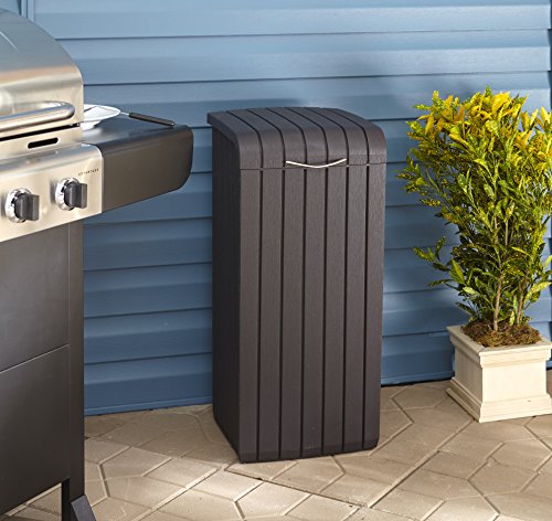 32 Gallon Resin Trash Can with Lid for Patio and Outdoor Kitchen H9232