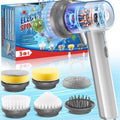 Handheld Electric Spin Scrubber, Cordless Shower Bathroom Scrubber with 5 Cleaning Brush Heads, Electric Scrubber 2-Speed, Power Scrubber Spin Brush for Cleaning for Sink Tub Dish Shoes Car Grill