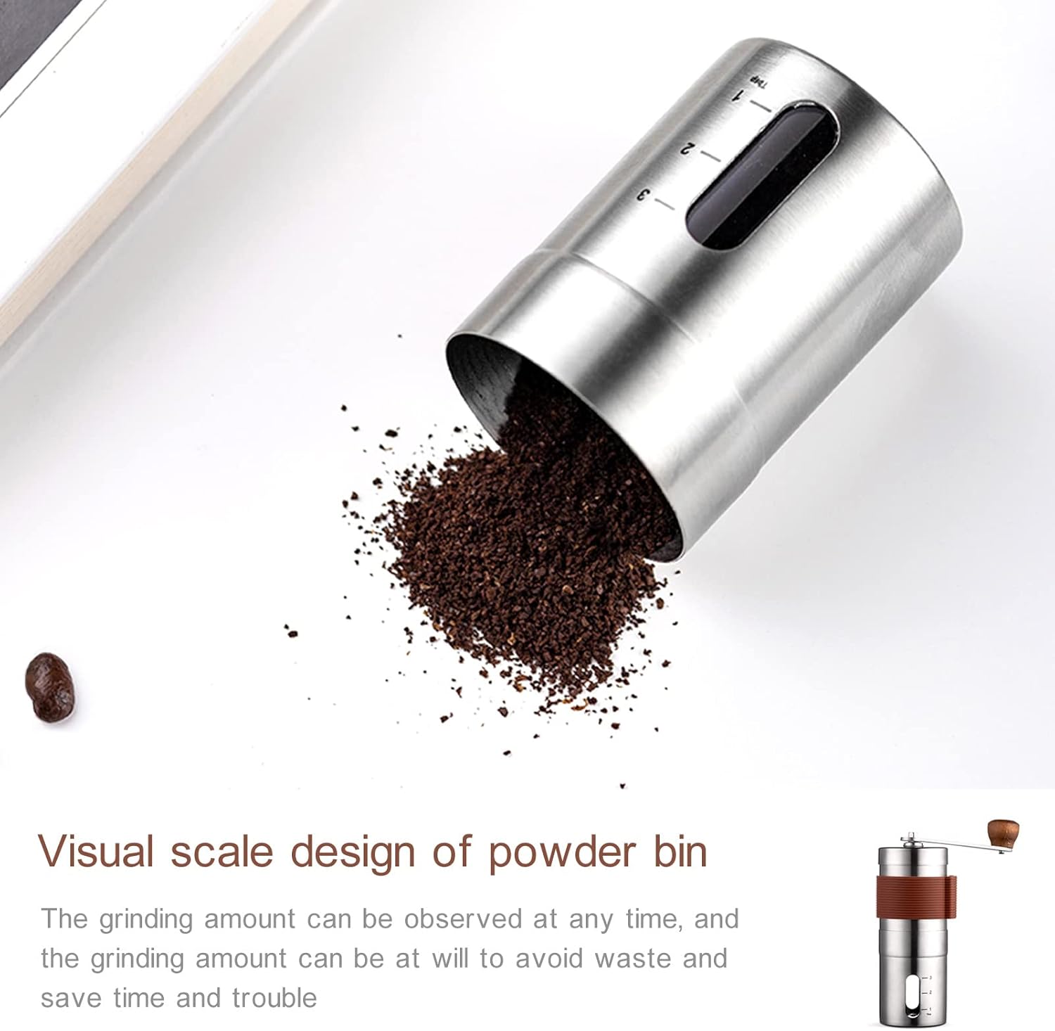 Manual Coffee Grinder, Portable, Adjustable, Stainless Steel X72848