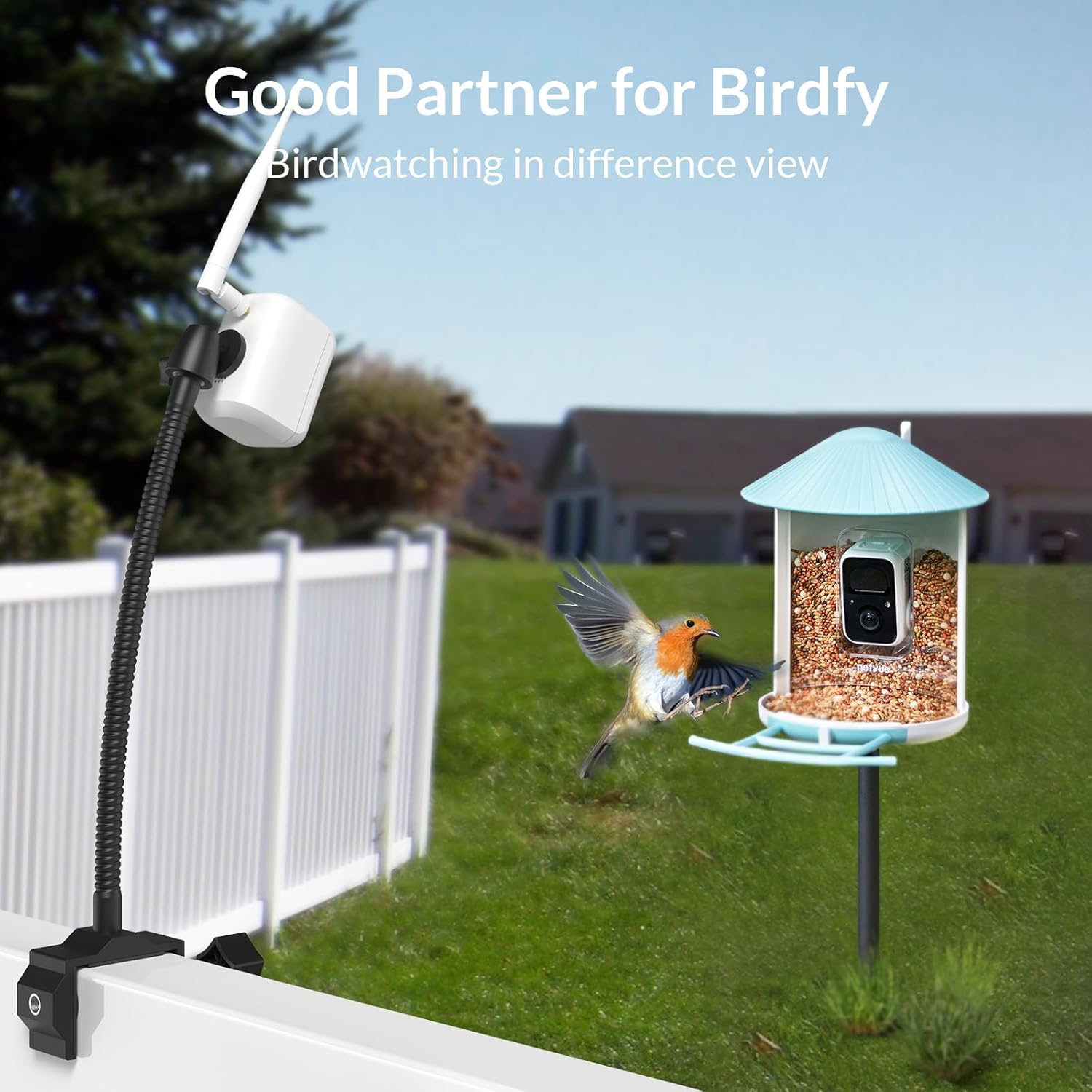 Smart Bird Feeder Camera with Auto Notify and WiFi V475
