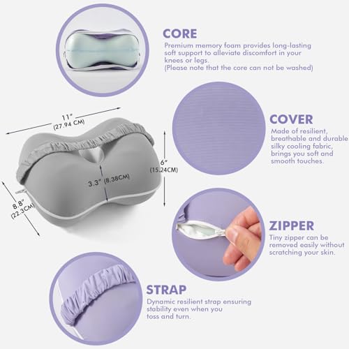 Memory Foam Knee Pillow for Side Sleepers with Cooling Cover D247081