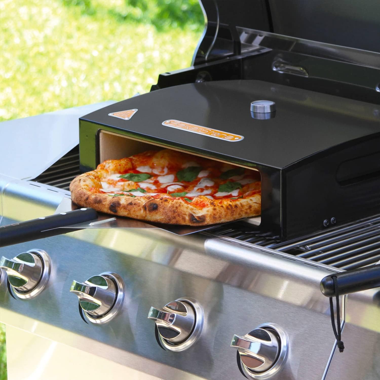 Outdoor Pizza Oven Box Kit for Grill Top with Wood Pizza Peel S537040