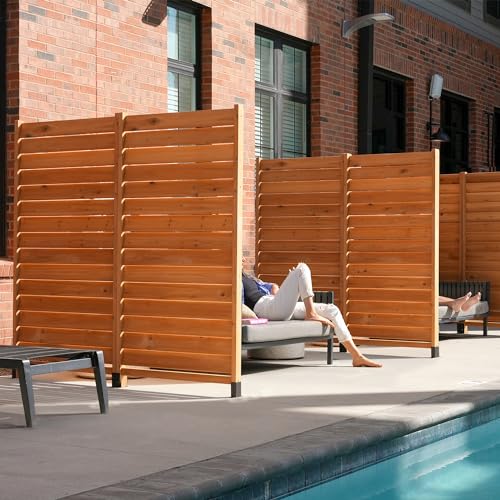 Outdoor Privacy Fence Screen No-Dig Kit 38" W x 42" H, Cedar (2 Panels) Q788