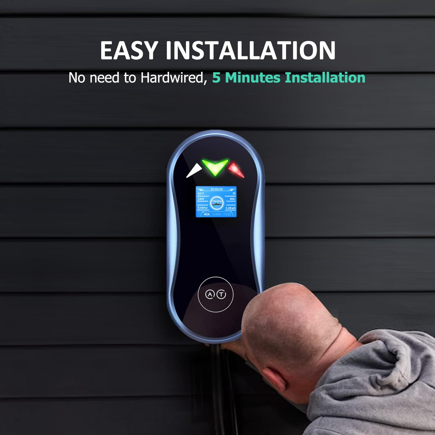 EV Charger with WiFi, 25-Foot Cable, Indoor/Outdoor A73372