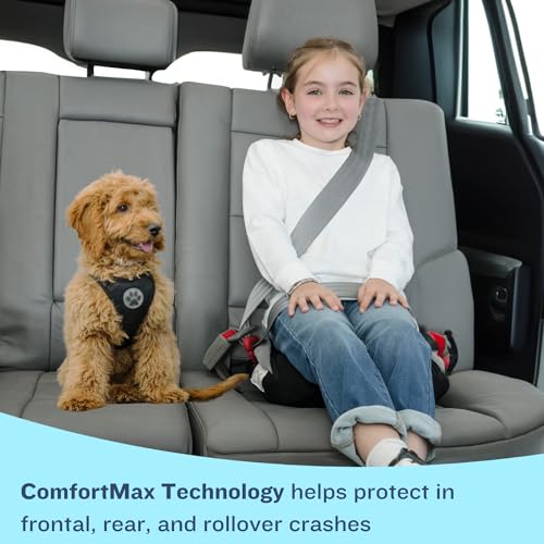 Inflatable Booster Car Seat for Travel - Portable Narrow Backless Seat for Toddlers, Kids - Pink N752