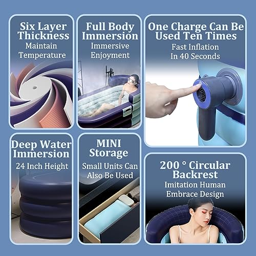 Foldable Inflatable Bathtub with Electric Air Pump B8685