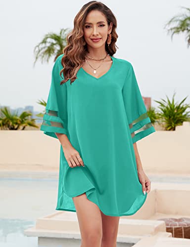 Women's Swimsuit Coverup V Neck Beach Dress Z3918