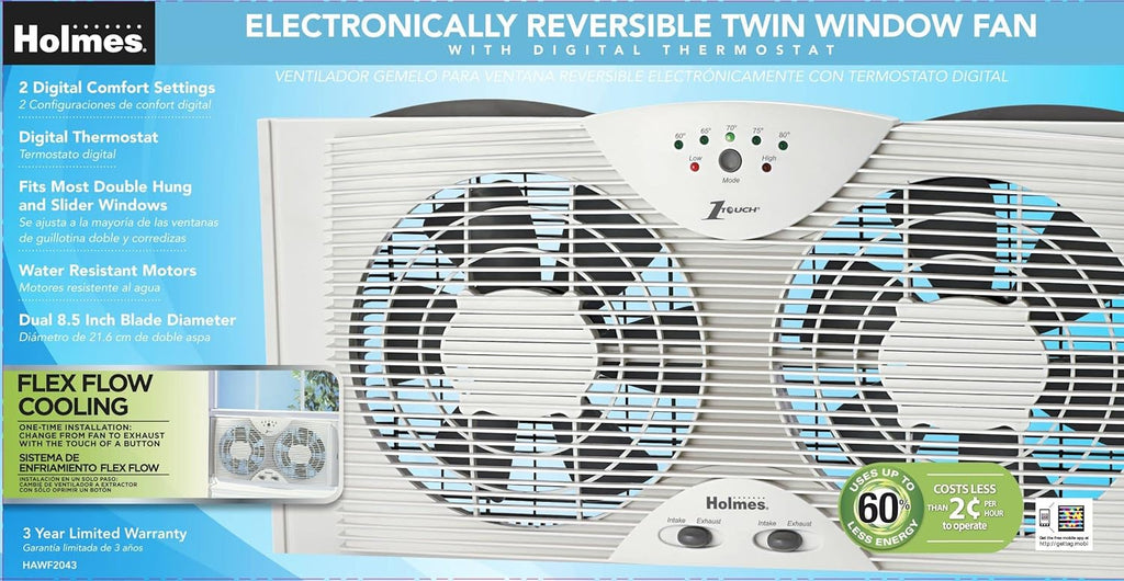 HOLMES Digital Window Fan White