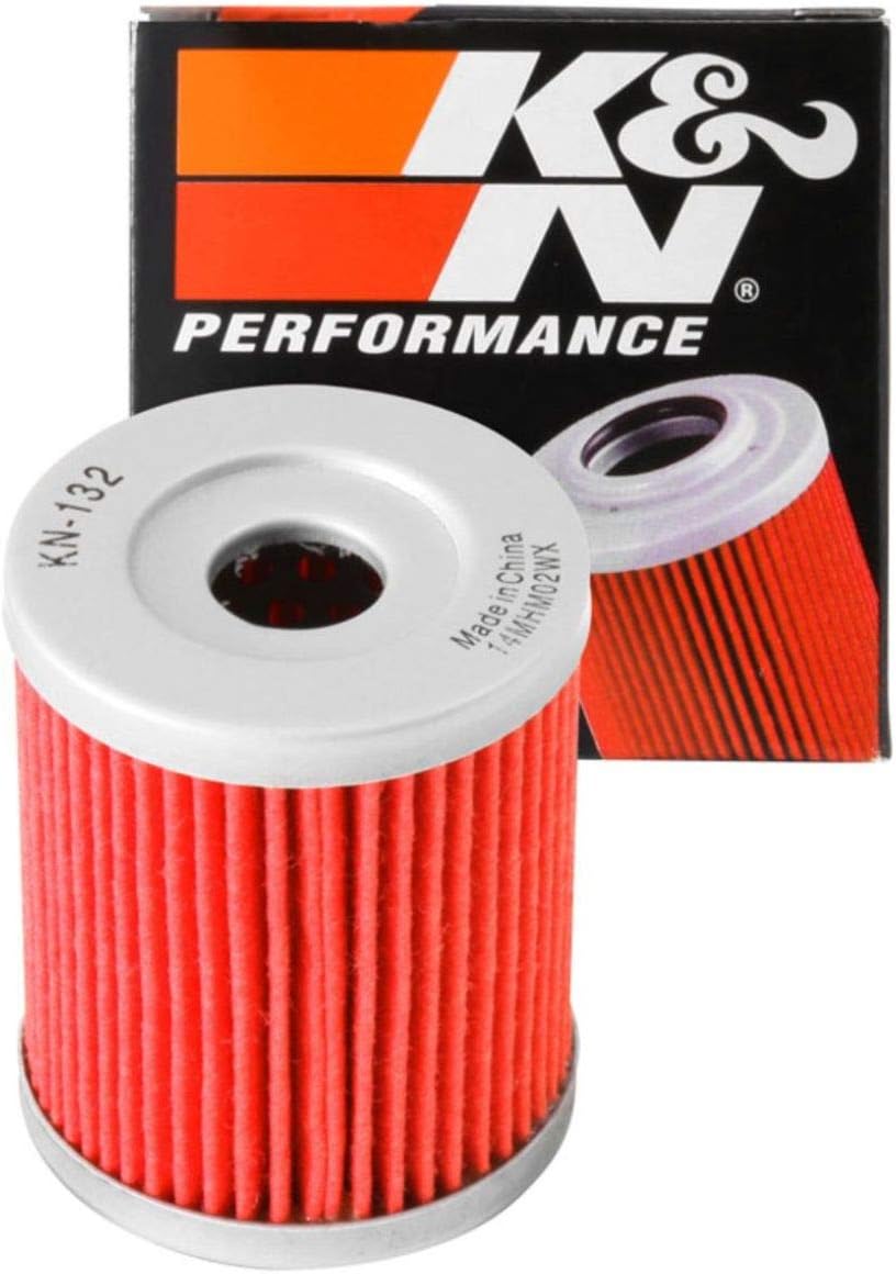 K&N Motorcycle Oil Filter: High Performance, Premium, Designed to be used with Synthetic or Conventional Oils: Fits Select Suzuki, Arctic Cat, Kawasaki Vehicles, KN-132