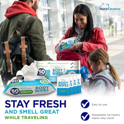 Body Wipes for Adults No Rinse, 2 Pack, Extra Thick Disposable Washcloths W883