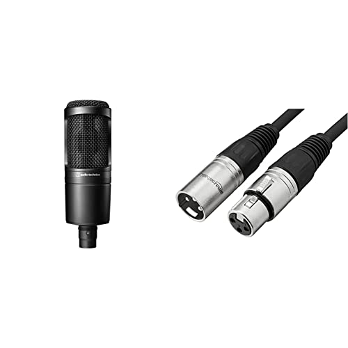 Audio-Technica AT2020 Cardioid Condenser Studio XLR Microphone, Black, Ideal for Project/Home Studio Applications & Focusrite Scarlett Solo (3rd Gen) USB Audio Interface with Pro Tools | First