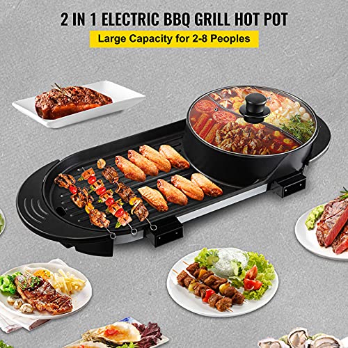 Foldable Electric Hot Pot and BBQ Grill with Dual Temp Control I922