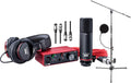 Focusrite Scarlett Solo Studio 3rd Gen USB Audio Interface and Recording Bundle with Boom Microphone Stand, Microphone Cables and Pop Filter (5 Items)
