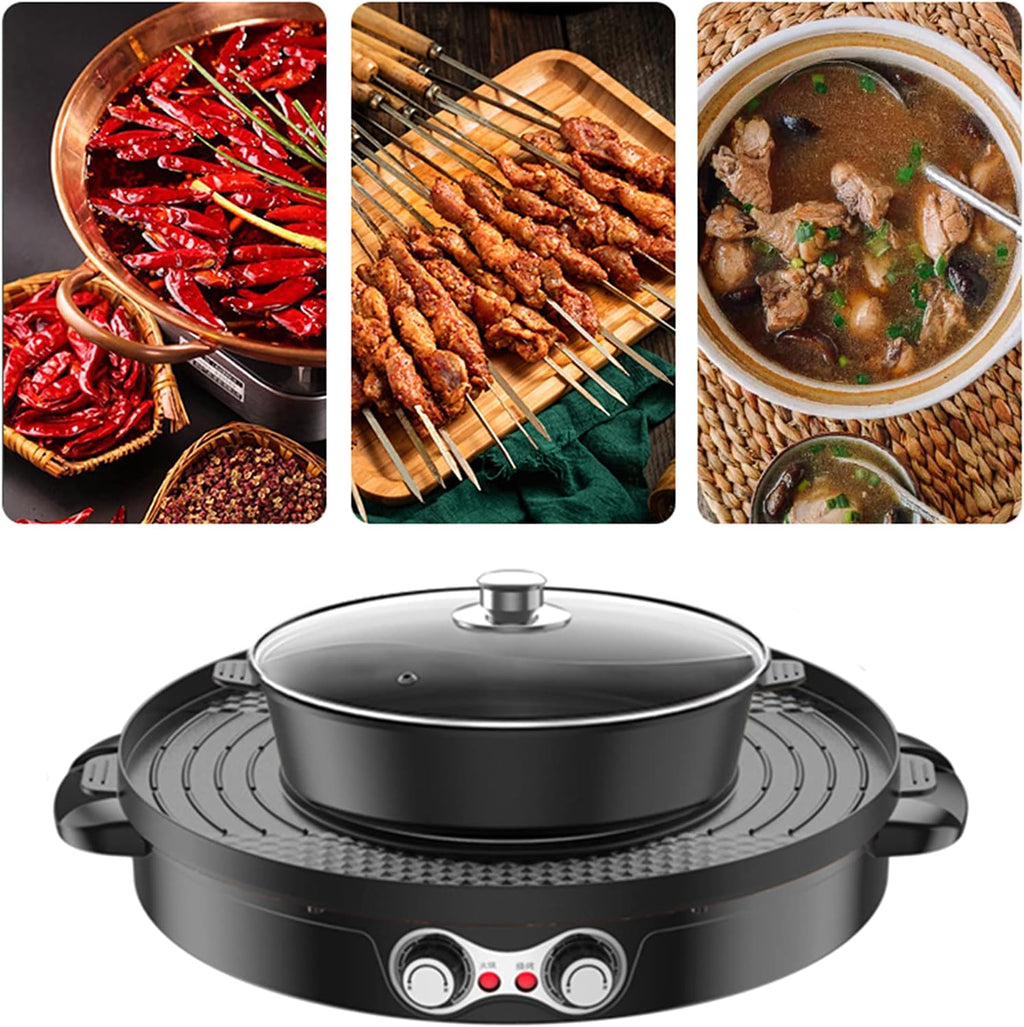 2 in 1 Electric Hot Pot and Grill for Shabu Shabu, Boil, Fry N159