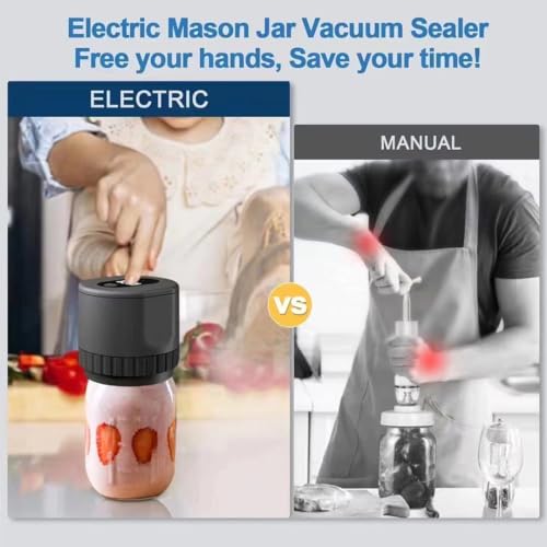 Electric Mason Jar Vacuum Sealer for Wide and Regular Mouth Lids A158