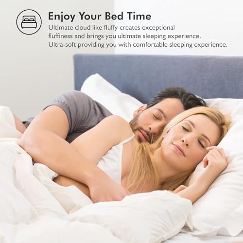 Oversized King Goose Down Fiber Comforter Duvet with Egyptian Cotton Cover V6091
