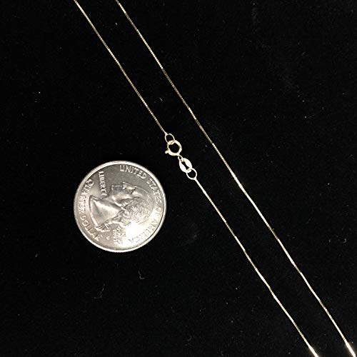 14K Gold 0.5mm Box Chain Necklace for Women R341