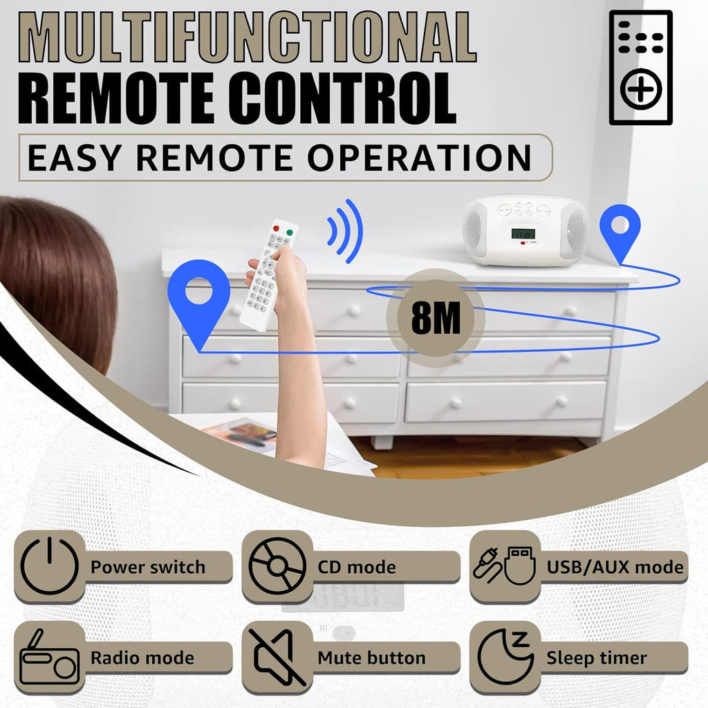 CD and Cassette Player Combo with Stereo Sound, Remote Control, Bluetooth, USB, AUX I500