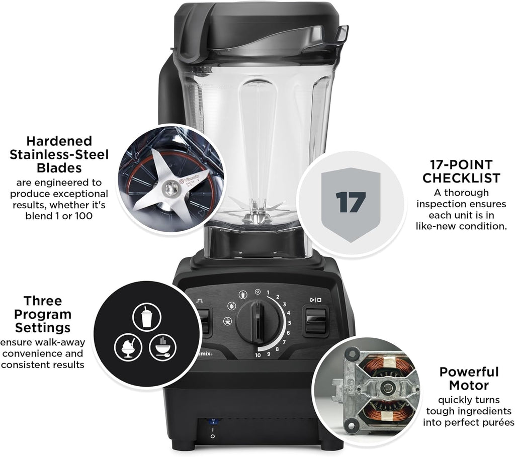 64 oz. Low-Profile Blender with Programs, Black P608