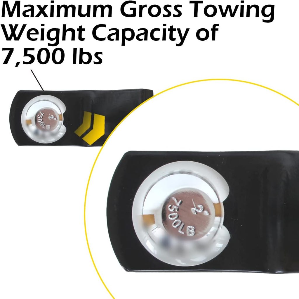 Trailer Hitch Mount with 2 inch Ball and Pin, Fits 2 inch Receiver, 7,500 lbs Capacity O3797
