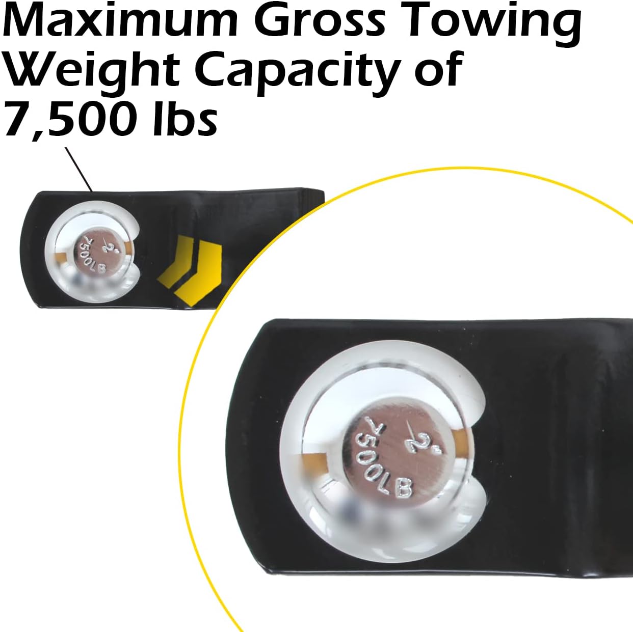 Trailer Hitch Mount with 2 inch Ball and Pin, Fits 2 inch Receiver, 7,500 lbs Capacity O3797