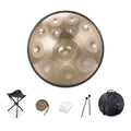 Handpan Drum 9/10/12 Notes 22 Inch Handpan Drum 432HZ/440HZ D minor, harmonic percussion for sound healing, personal meditation, yoga (Gold)(Size:9 Notes(440HZ))