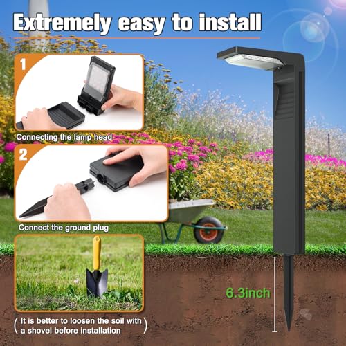 Solar Pathway Lights Outdoor 4 Pack, Warm White and Cool White, Waterproof for Walkway Driveway Lawn U706