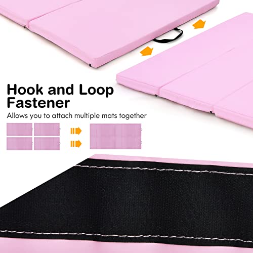 Gymnastics Mat 4x8 ft Folding Exercise Mat with Carry Handles N2334