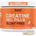 BOD Creatine Capsules HCL Pills for Muscle Support, Endurance, No Bloat, No Load, Monohydrate Micronized Alternative, Unflavored Creatine for Women and Men, Vegan, Keto, 150 Capsules, 74 Servings