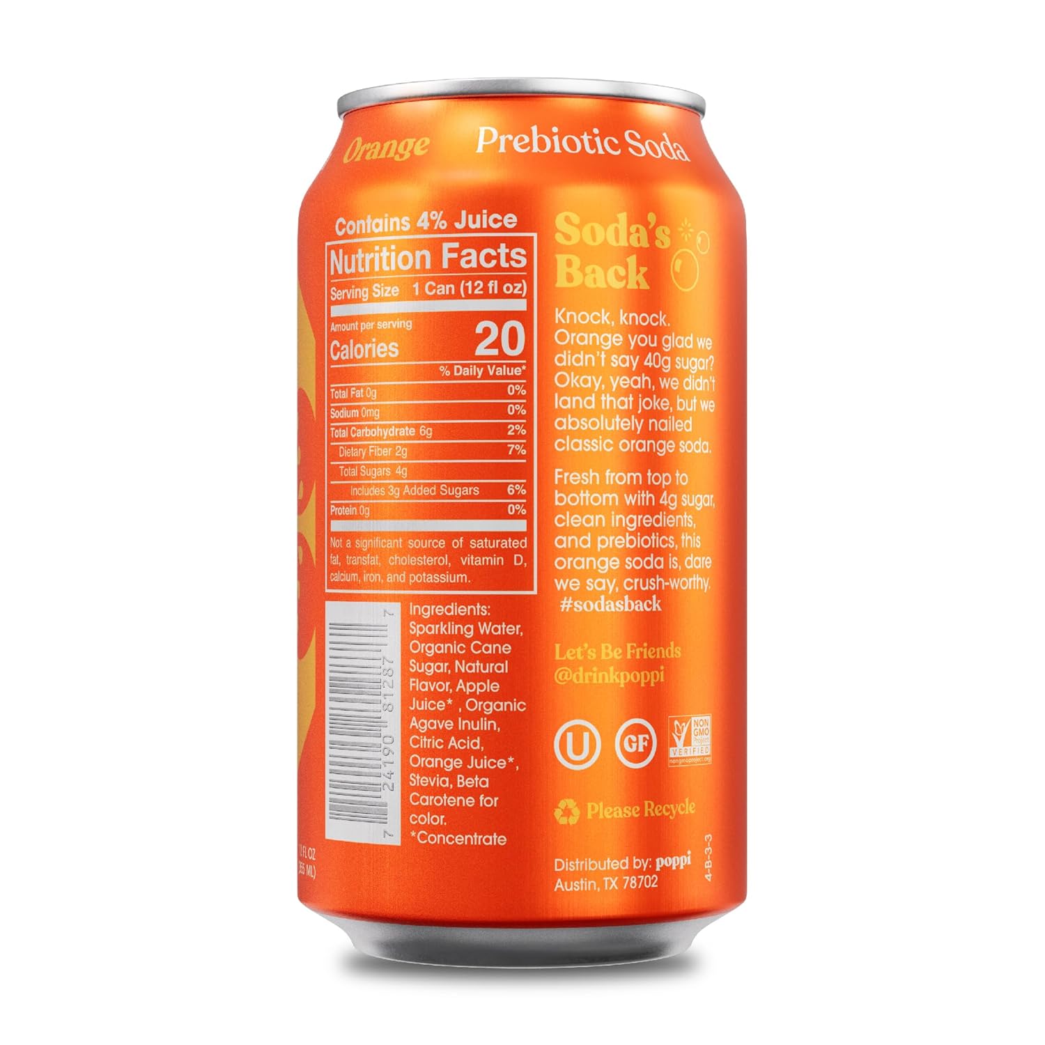 Sparkling Prebiotic Soda Variety Pack, Low Calorie, 12oz N251460