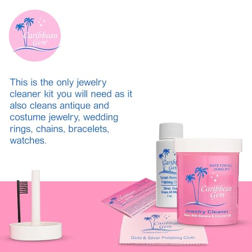 Jewelry Cleaner Kit with 8oz Solution, Basket & Brush Y103