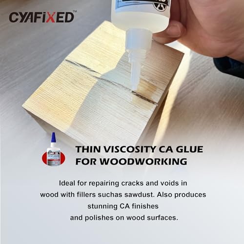 Cyanoacrylate Super Glue, Thin Viscosity for Woodworking, 1 oz. E26511
