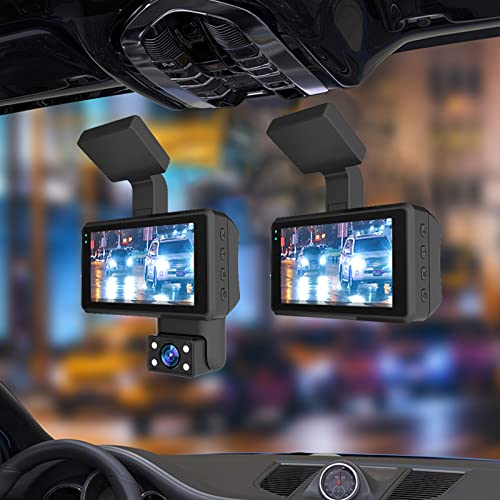 Dash Cam 2 Channel car Camera 1080P Dual Cameras FHD DVR 3.0" IPS Screen 170° Wide Angle G-Sensor Parking Monitor Loop Recording Motion Detection WDR Night Vision