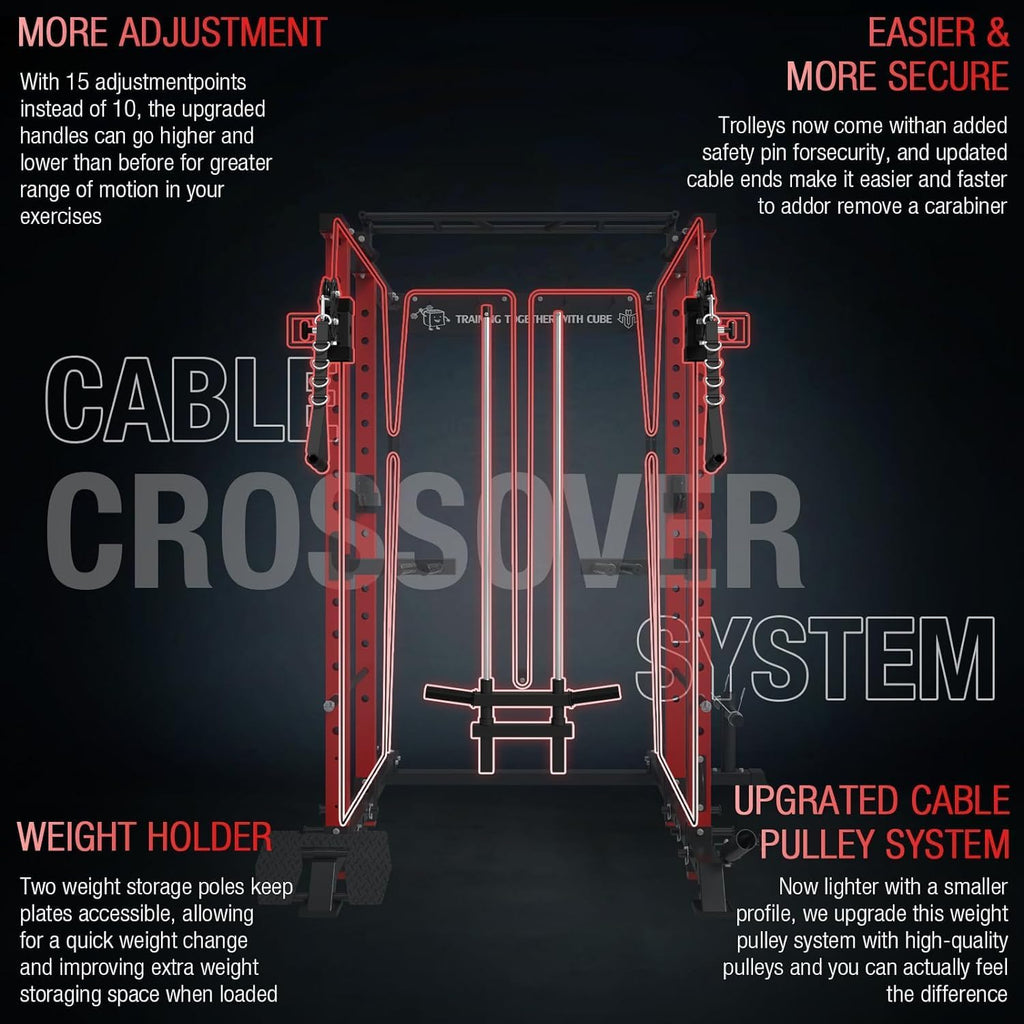 Power Cage with Cable Crossover and Lat Pull Down System for Home Gym A1650