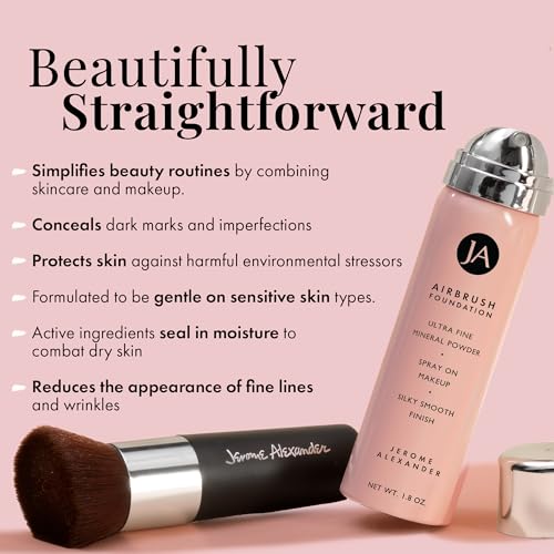 Airbrush Foundation 2pc Set with Kabuki Brush for Smooth Radiant Skin C4584